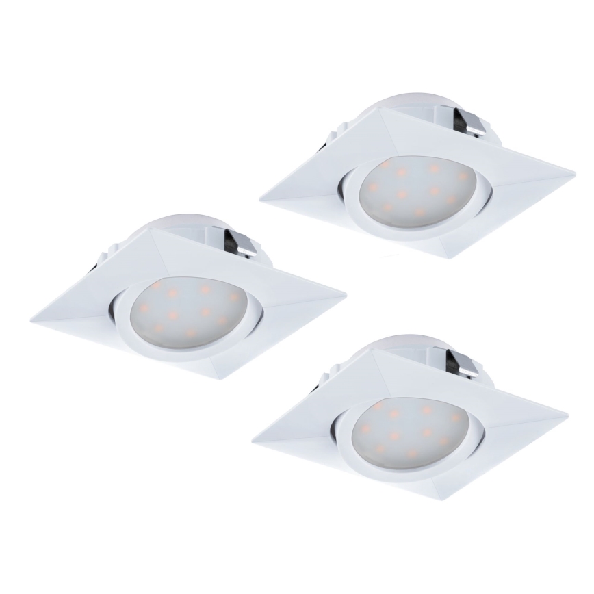Eglo - komplekts 3 gab. iebūvējami LED griestu gaismekļi PINEDA LED/4,9W/230V