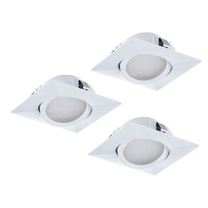Eglo - KOMPLEKTS 3x LED iebūvējams griestu gaismeklis PINEDA 1xLED/4,9W/230V