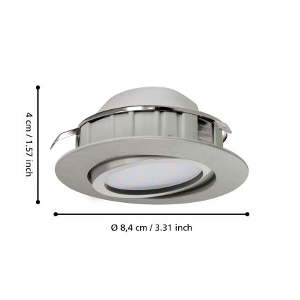 Eglo - Komplekts 3x iebūvējamie LED griestu gaismekļi PINEDA LED/4,9W/230V