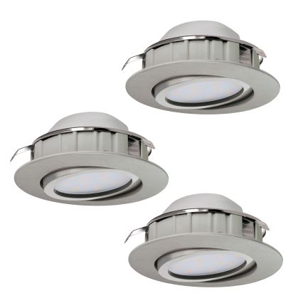 Eglo - KOMPLEKTS 3x LED iebūvējams griestu gaismeklis PINEDA 1xLED/4,9W/230V