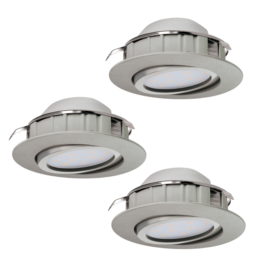 Eglo - KOMPLEKTS 3x LED iebūvējams griestu gaismeklis PINEDA 1xLED/4,9W/230V