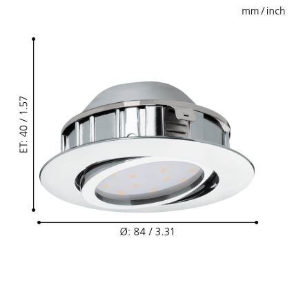 Eglo - KOMPLEKTS 3x LED Aptumšojama iegremdējama lampa PINEDA 1xLED/5,5W/230V