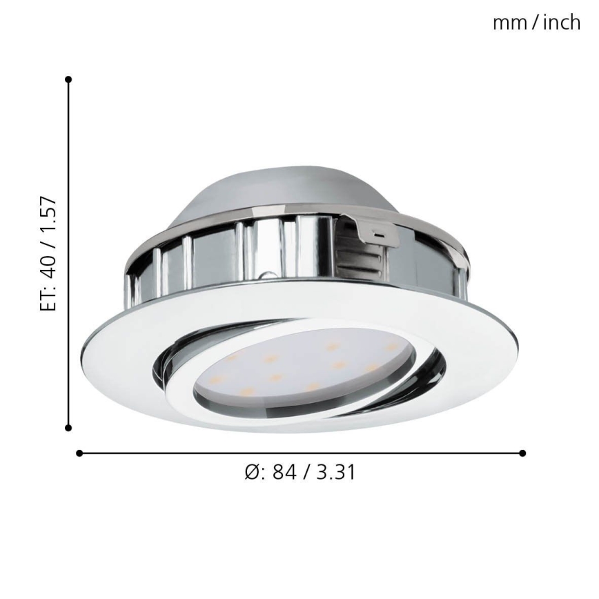 Eglo - KOMPLEKTS 3x LED Aptumšojama iegremdējama lampa PINEDA 1xLED/5,5W/230V