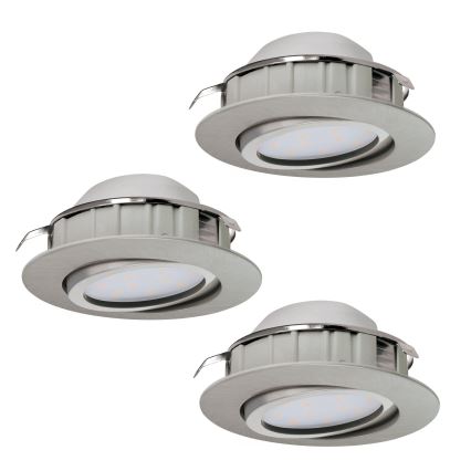 Eglo - Komplekts 3x LED iebūvējamie griestu gaismekļi PINEDA LED/6W/230V