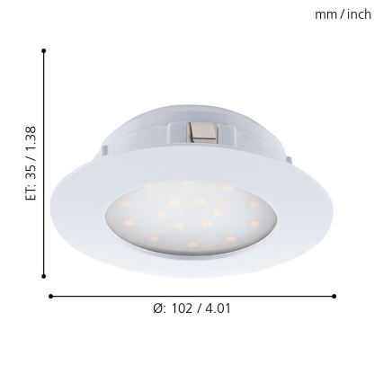 Eglo - LED iebūvējamais griestu lukturis LED/11W/230V