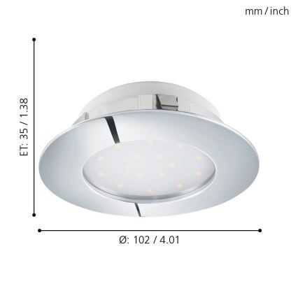 Eglo - LED iebūvējams griestu gaismeklis 1xLED/12W/230V
