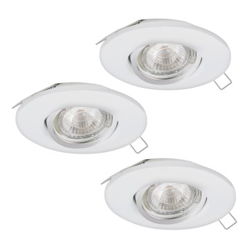 Eglo 95895 - KOMPLEKTS 3x LED iegremdējama lampa PENETO 1 1xGU10-LED/3W/230V