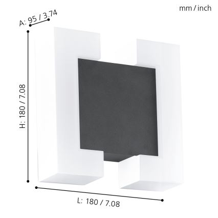 Eglo - Āra LED sienas gaismeklis 2xLED/4,8W IP44