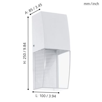 Eglo 95991 - Āra LED sienas gaismeklis SERVOI LED/3,7W IP44