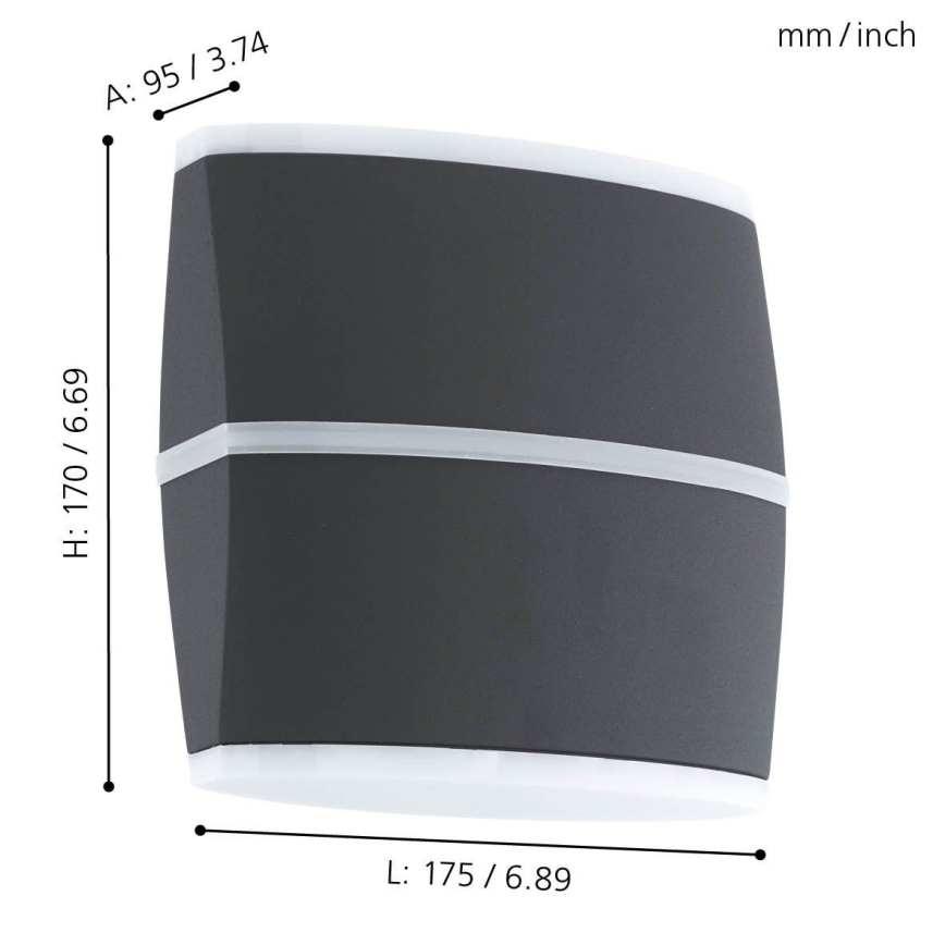 Eglo - Āra LED sienas gaismeklis 2xLED/6W IP44