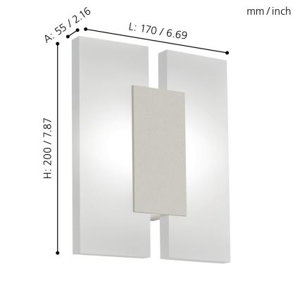 Eglo - LED sienas gaismeklis 2xLED/4,5W/230V