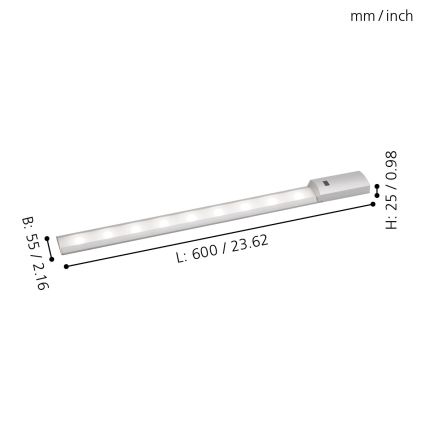 Eglo - LED Virtuves zem skapīša sensora lampa LED/8,1W/230V