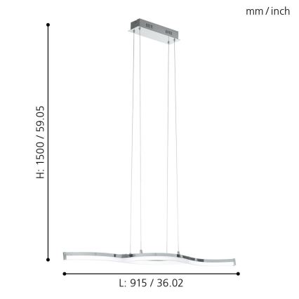 Eglo 96101 - LED lustra LASANA 2 2xLED/10,5W/230V