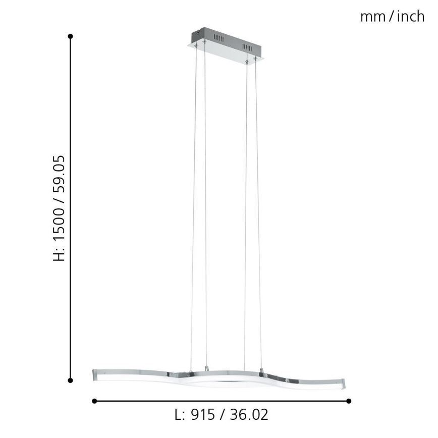 Eglo 96101 - LED lustra LASANA 2 2xLED/10,5W/230V