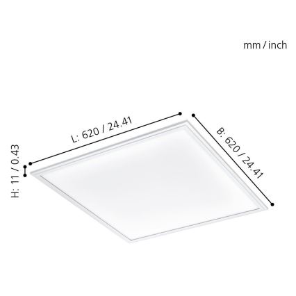 Eglo - LED Griestu panelis LED/40W/230V