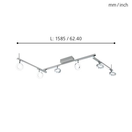 Eglo - Starmetis 6xLED/3.2W + 3xLED/3.3/230V