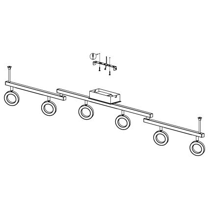 Eglo - Starmetis 6xLED/3.2W + 3xLED/3.3/230V