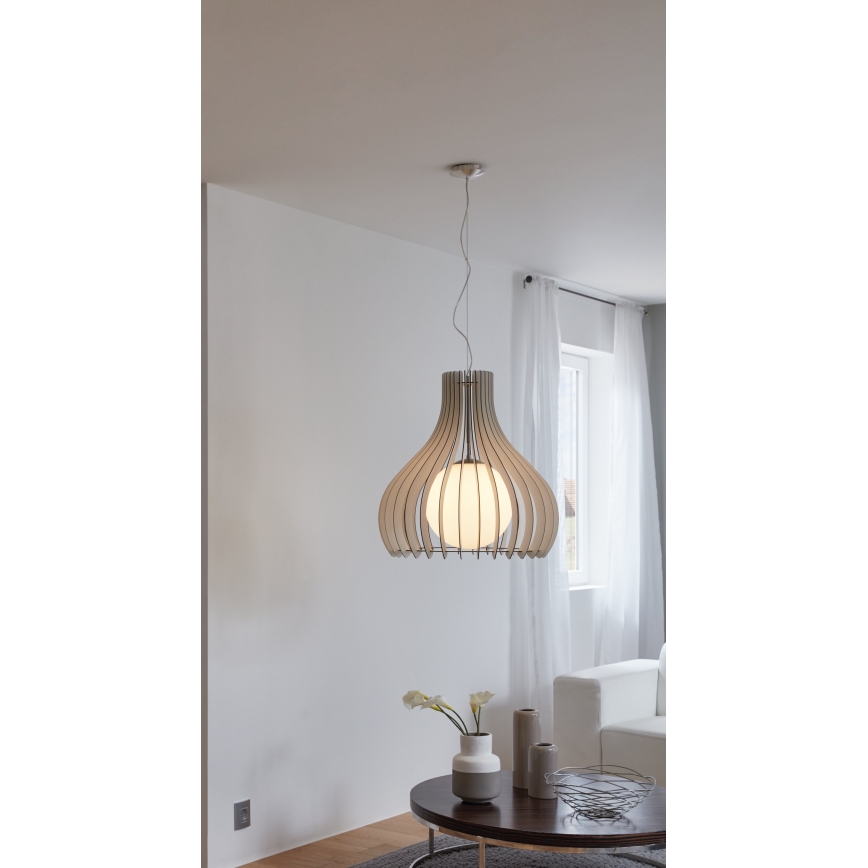 Eglo 96211 - Pakarināmais gaismeklis ar vadu TINDORI 1xE27/60W/230V Ø 50 cm balts