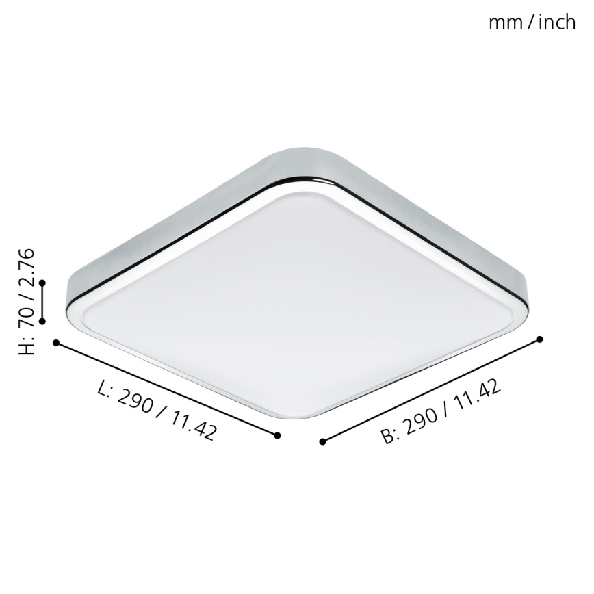 Eglo - LED vannas istabas gaismeklis LED/16W/230V