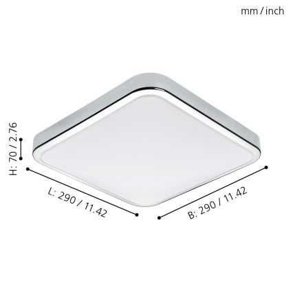 Eglo - LED vannas istabas griestu lampa LED/16W/230V IP44