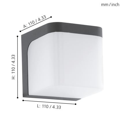 Eglo - LED Āra sienas lampa LED/4,9W/230V IP44