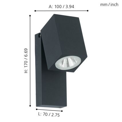 Eglo - Āra LED sienas gaismeklis LED/5W/230V IP44