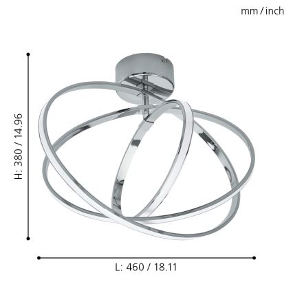 Eglo - LED griestu gaismeklis 3xLED/12W+14W+9W/230V