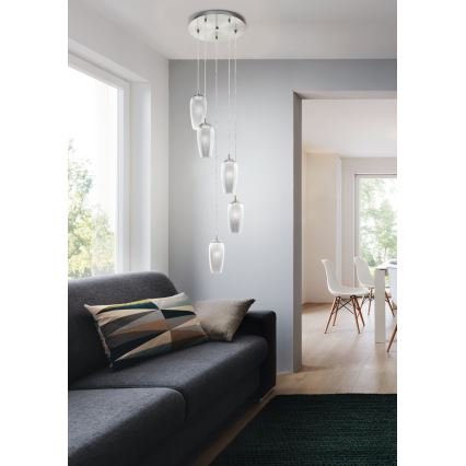 Eglo 96345 - LED lustra ar auklu FARSALA 5xG9/2,5W/230V