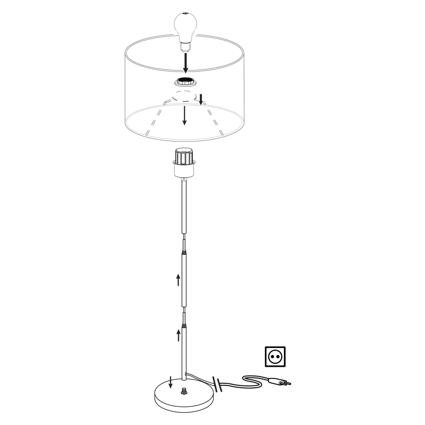 Eglo 96377 - Grīdas lampa PASTERI 1xE27/60W/230V Ø 28 cm pelēka