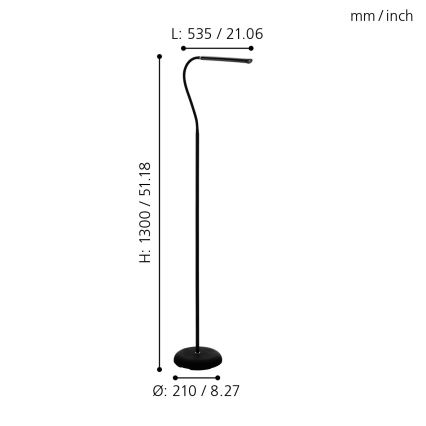 Eglo - LED Aptumšojama stāvlampa LED/4,5W/230V