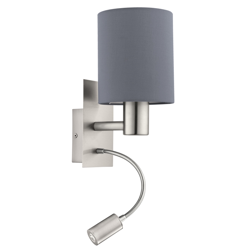 Eglo - LED Pielāgojama lampa 1xE27/40W+LED/3,8W pelēka