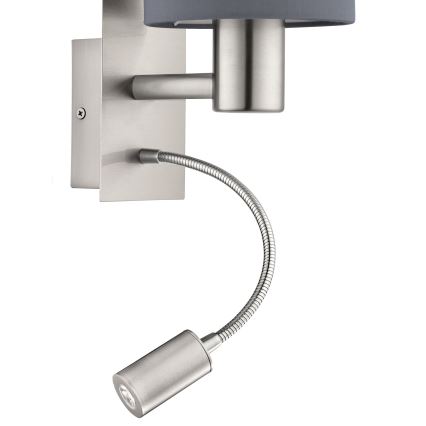 Eglo - LED Pielāgojama lampa 1xE27/40W+LED/3,8W pelēka