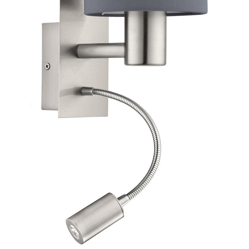 Eglo - LED Pielāgojama lampa 1xE27/40W+LED/3,8W pelēka