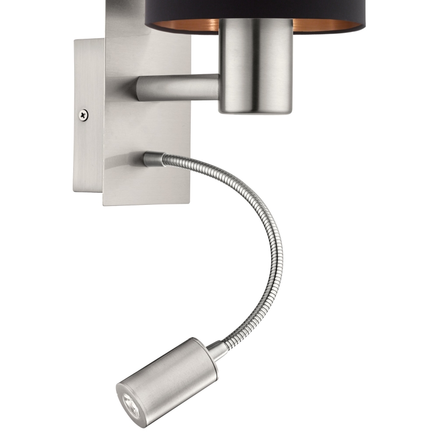 Eglo - LED Pielāgojama lampa 1xE27/40W+LED/3,8W melna