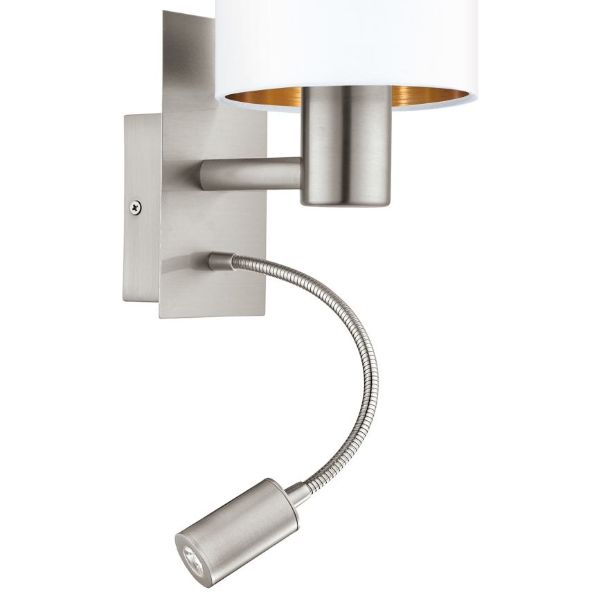 Eglo - LED elastīgais gaismeklis 1xE27/40W/230V + LED/3,8W balts
