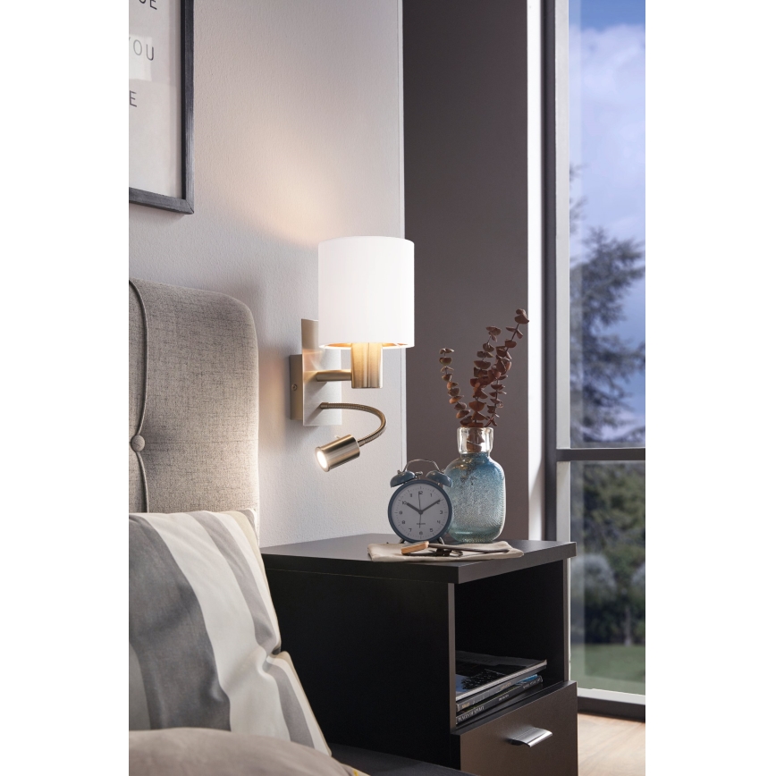 Eglo - LED elastīgais gaismeklis 1xE27/40W/230V + LED/3,8W balts