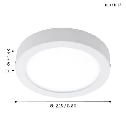 Eglo - Āra LED griestu gaismeklis LED/16,5W/230V IP44