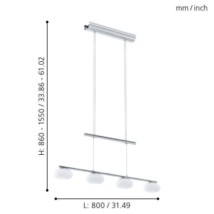 Eglo - LED Aptumšojama lustra ar auklu 4xLED/4,5W/230V
