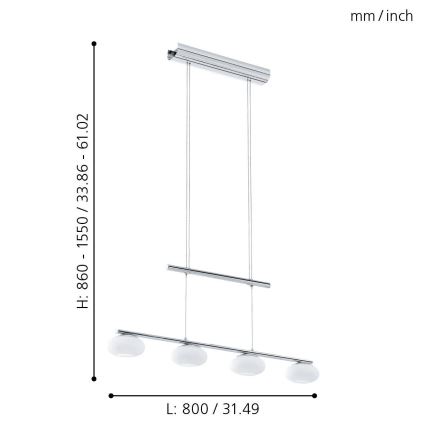 Eglo - LED lustra ar auklu 4xLED/4,5W/230V