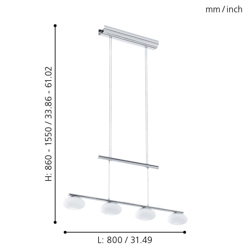 Eglo - LED Aptumšojama lustra ar auklu 4xLED/4,5W/230V