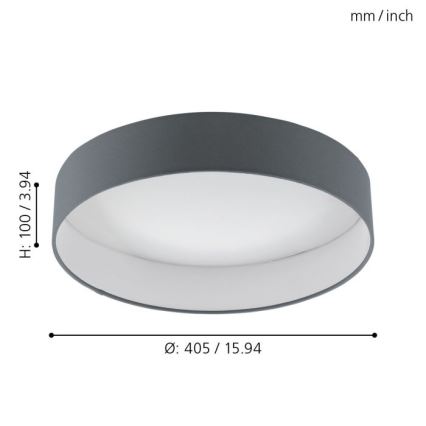 Eglo - LED Aptumšojama griestu lampa 1xLED/18W/230V