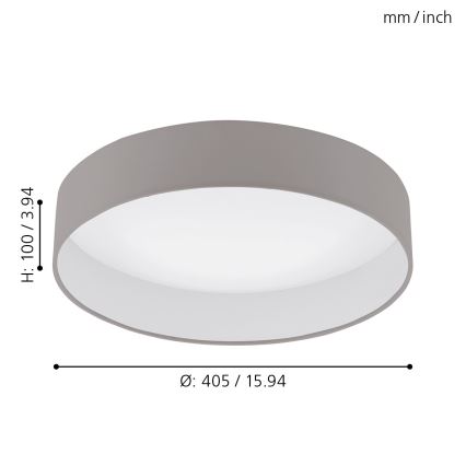 Eglo - LED dimējams griestu gaismeklis LED/18W/230V