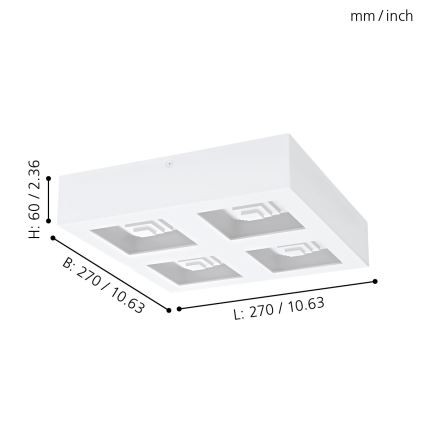 Eglo - LED griestu gaismeklis 4xLED/6,3W/230V