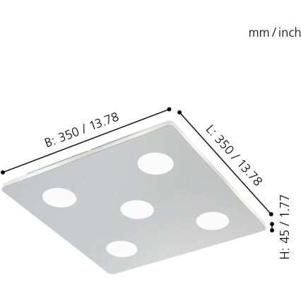 Eglo - LED vannas istabas griestu gaismeklis 5xLED/4,5W/230V IP44