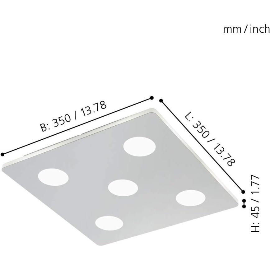 Eglo - LED vannas istabas griestu gaismeklis 5xLED/4,5W/230V IP44