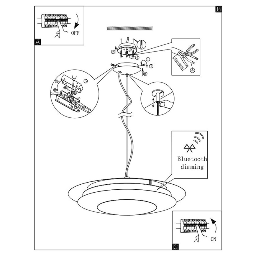 Eglo 96979 - LED RGB karājamais gaismeklis MONEVA-C LED/27W/230V