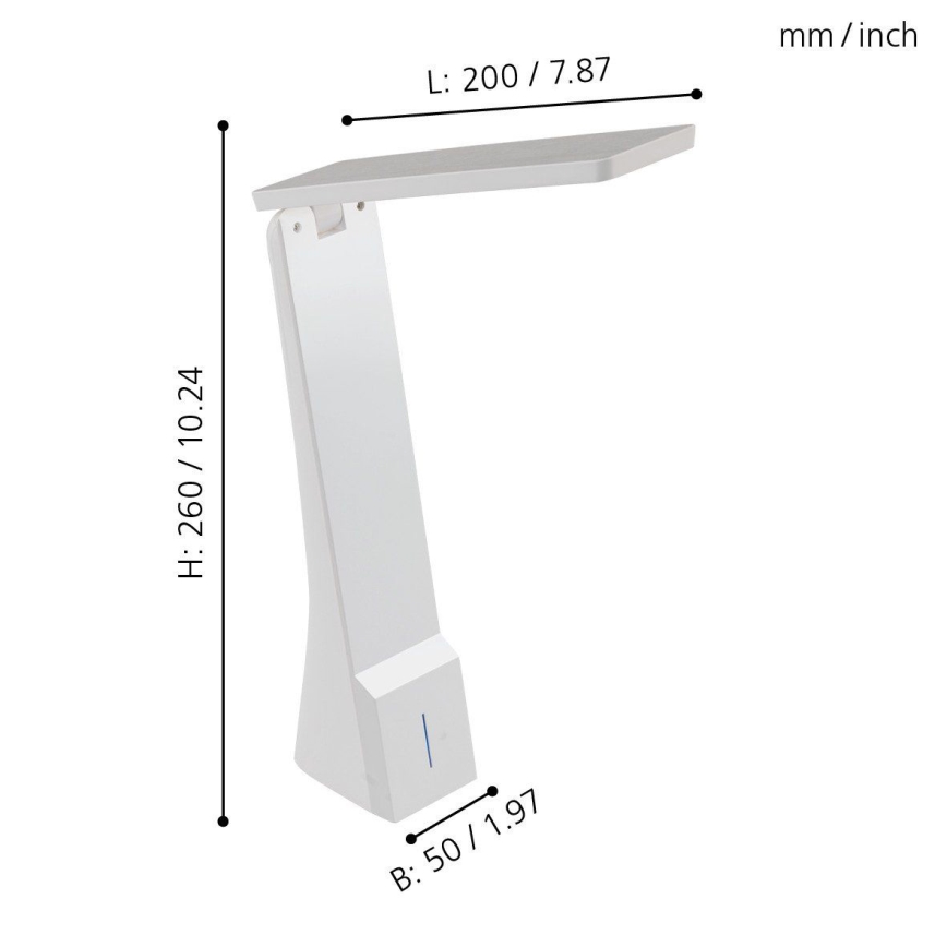 Eglo - LED Aptumšojama galda lampa 1xLED/1,8W/230V balta