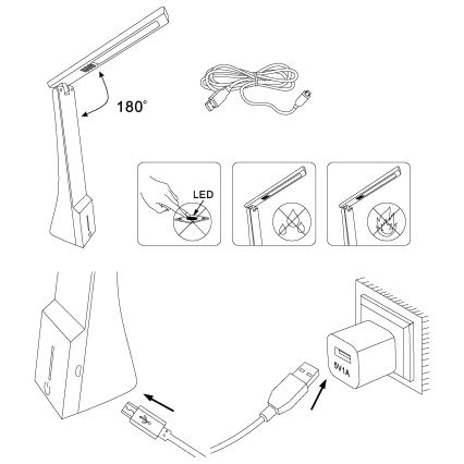 Eglo - dimmējama LED galda lampa LED/1,8W/230V melna