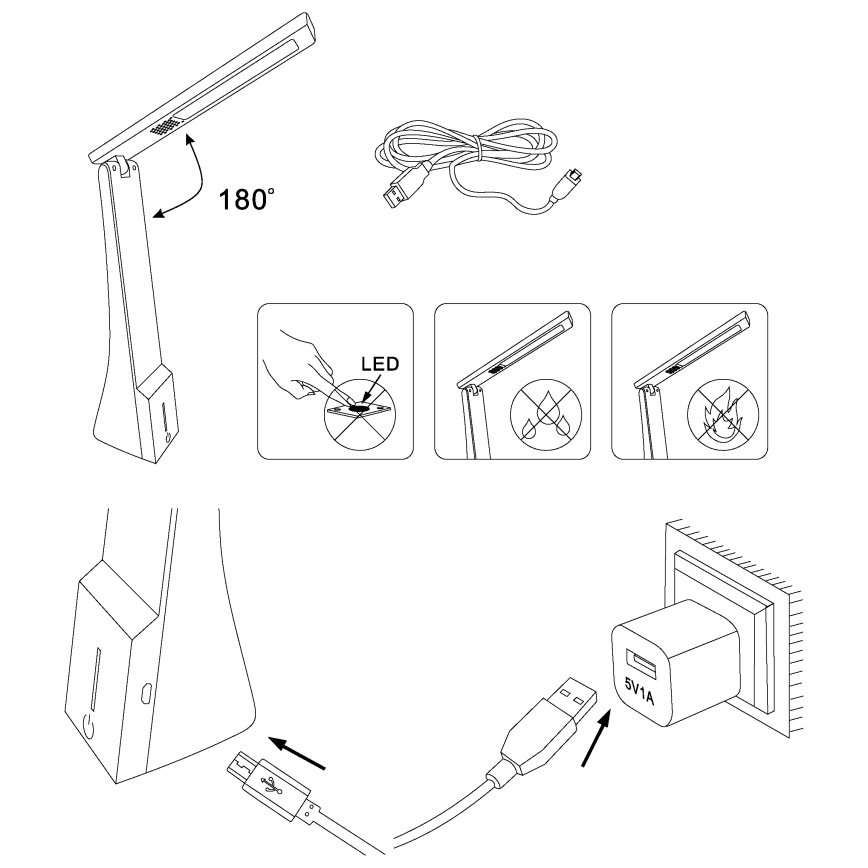 Eglo - dimmējama LED galda lampa LED/1,8W/230V melna