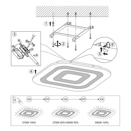 Eglo - LED Griestu lampa 1xLED/30W/230V, aptumšojama